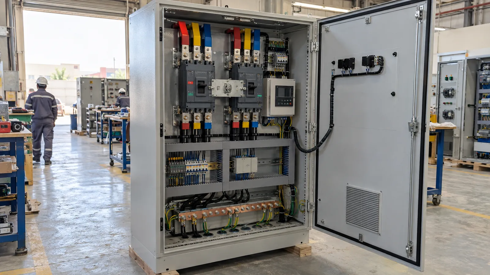 Automatic transfer switch panel built by an ATS panel manufacturer in Saudi Arabia