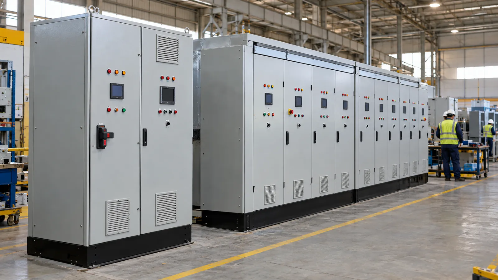 Chiller starter and AHU panels from an HVAC control panel manufacturer in Saudi Arabia