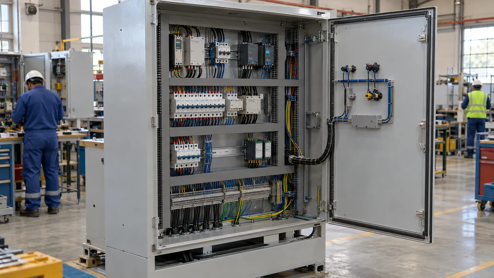 Wired control panel in a Rittal enclosure from a Rittal control panel builder in Saudi Arabia