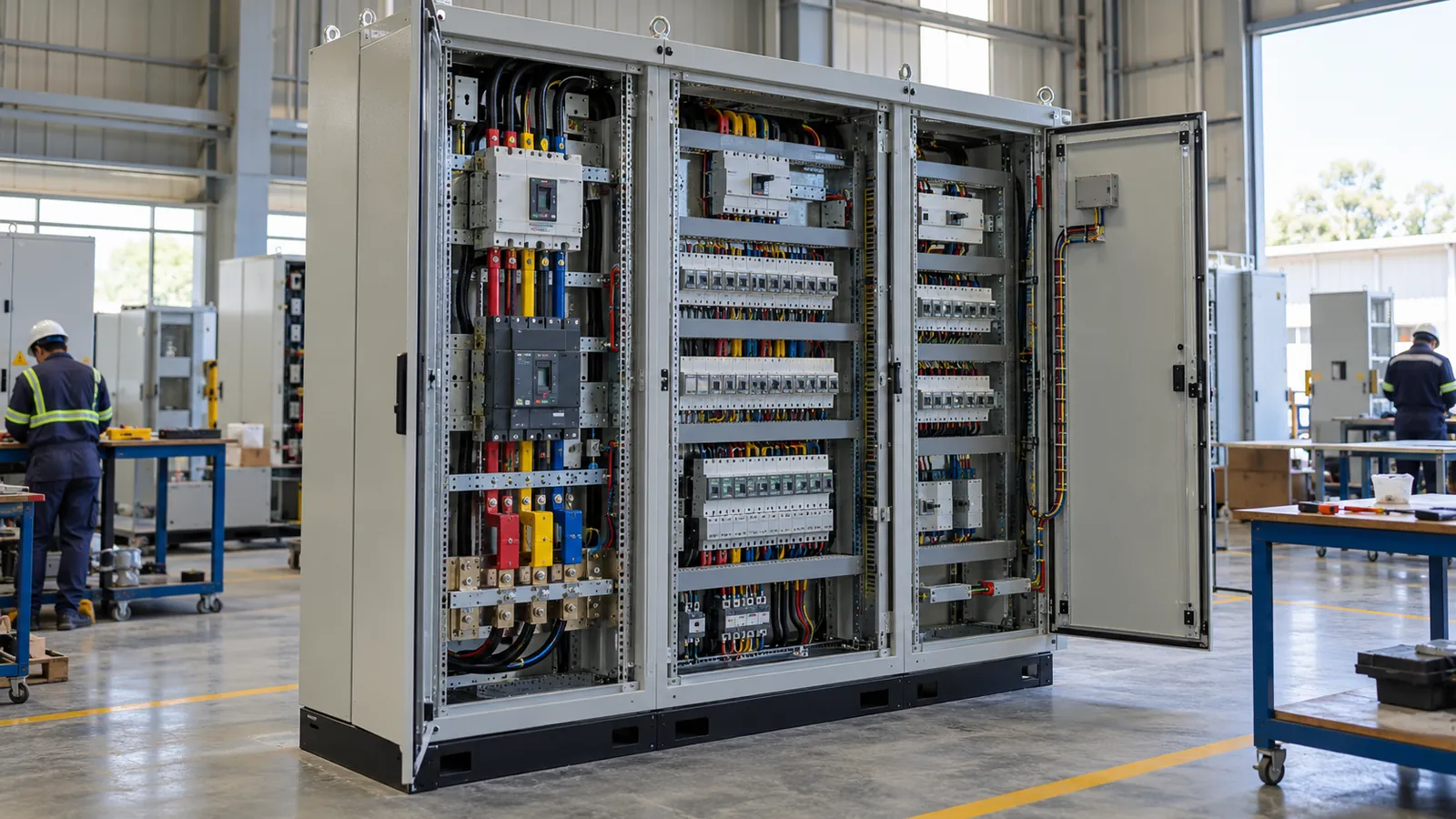 Low-voltage board from a Schneider Electric control panel builder in Saudi Arabia with Masterpact breakers