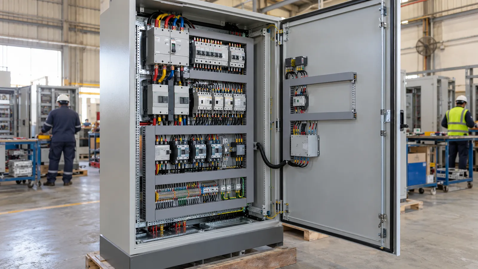 Switchboard from a Siemens panel builder in Saudi Arabia with SENTRON breakers and SIRIUS contactors