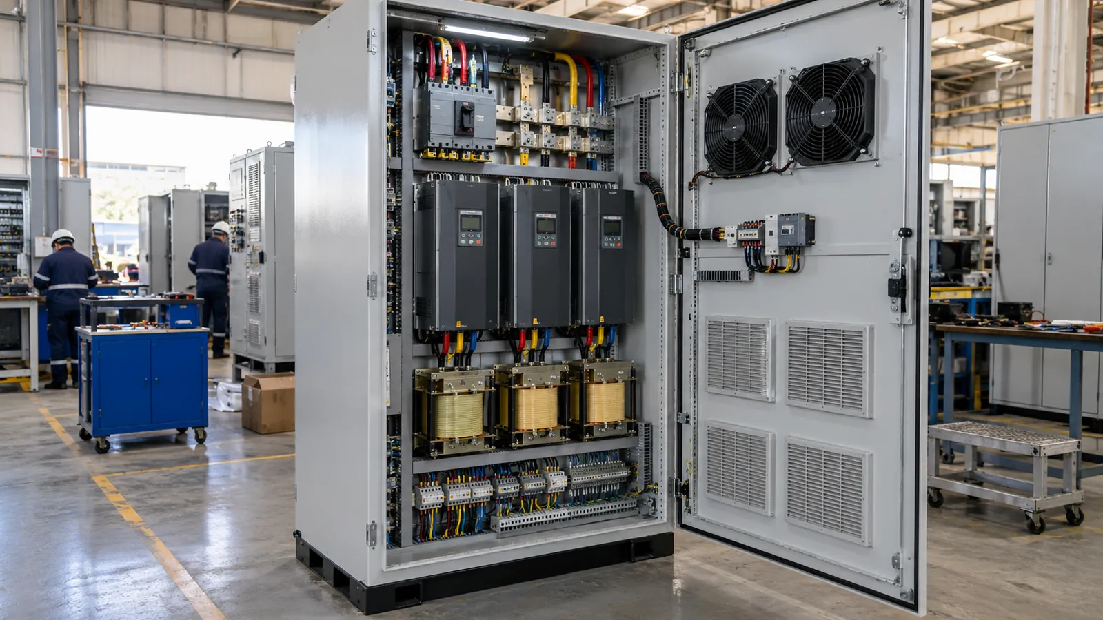 Variable frequency drive panel built by a VFD panel manufacturer in Saudi Arabia